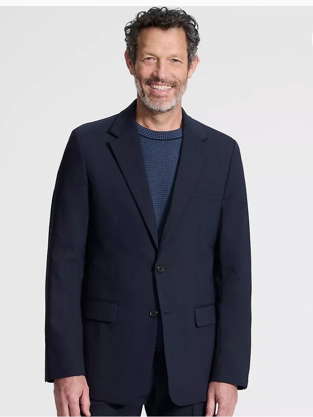 Lands' End Tailored Fit Navy Wool Blazer Comero Italian Wool 42R Old Money